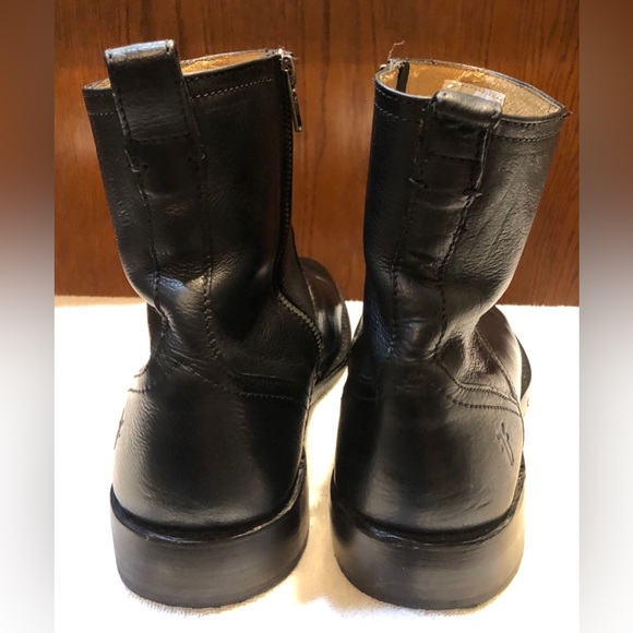 Frye Black Leather Men's Boots (Paul Inside-Zip) - Picture 8 of 12